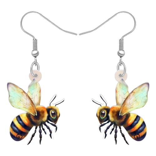 RAIDIN Acryl süße Biene baumeln Ohrringe für Damen Mädchen Kinder Anime Insekt Honigbiene baumelnden Schmuck Geschenke für Party Charms (Mehrere) von RAIDIN