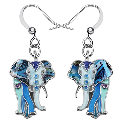 RAIDIN Kreative Emaille Legierung Süße Elefant Haken Ohrringe Tier Baumeln Ohrringe Schmuck für Damen Mädchen Geschenke Geburtstag Party Charms (Marine) von RAIDIN