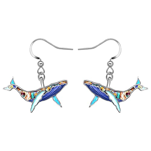 RAIDIN Süße Emaille Legierung Ozean Tier Kreativ Wal Baumeln Tropfen Ohrringe für Damen Mädchen Mode Meer Tier Schmuck für Geschenke Geburtstag Charms (Marine) von RAIDIN
