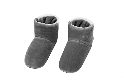 RAIKOU Cosyshoe Hausschuhe-Pantoffel Stiefel für Damen, Herren aus Micro Flausch mit ABS und Rutschfester Sohle, Super Flauschige (Anthrazit,37-40) von RAIKOU