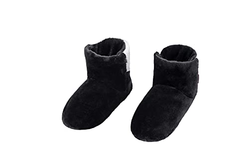 RAIKOU Cosyshoe Hausschuhe-Pantoffel Stiefel für Damen, Herren aus Micro Flausch mit ABS und Rutschfester Sohle, Super Flauschige (Schwarz,34-37) von RAIKOU