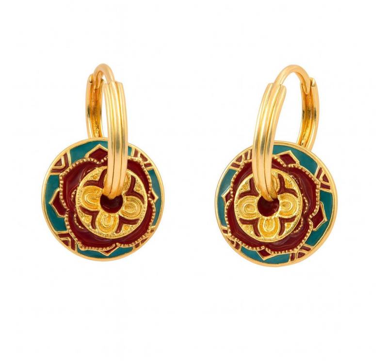 RAIKOU Creolen-Set Abnehmbare Kupfer Ohrringe vergoldet Damen – Emaille Design (3-Teil, 4-Teil), Vintage-Stil mit dezenter, luxuriöser Eleganz von RAIKOU