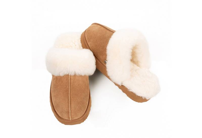 Parfeying Damen Pantoffeln Slipper aus luxuriösem australischem Lammerfell Plüsch Hausschuhe echtem weicher Merinowolle 100% natürliche Materialien von Parfeying