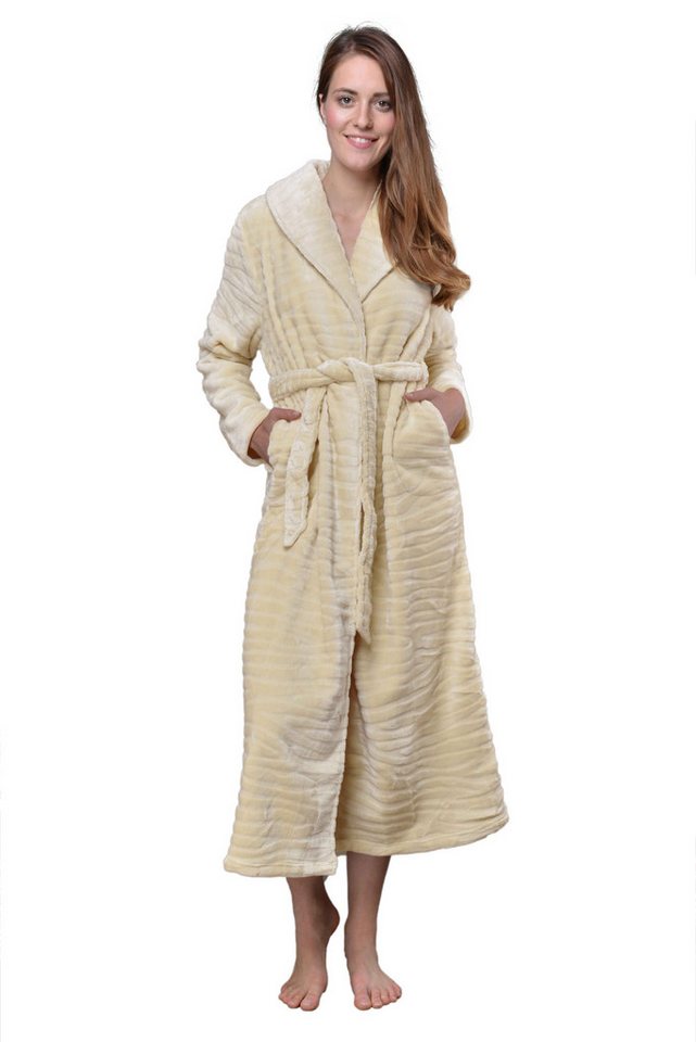 RAIKOU Damenbademantel RAIKOU Damen Morgenmantel Saunamantel weiches und super flauschiges, 100% Polyester, ohne Kapuze, Mit passendem Gürtel, 100% Kuschlig Weiche Microfaser,onhe kapuze von RAIKOU