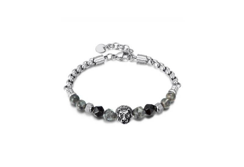 RAIKOU Edelstahlarmband LÖWENKOPF ARMBAND Naturstein Edelstahl Armband, aus Naturstein von RAIKOU