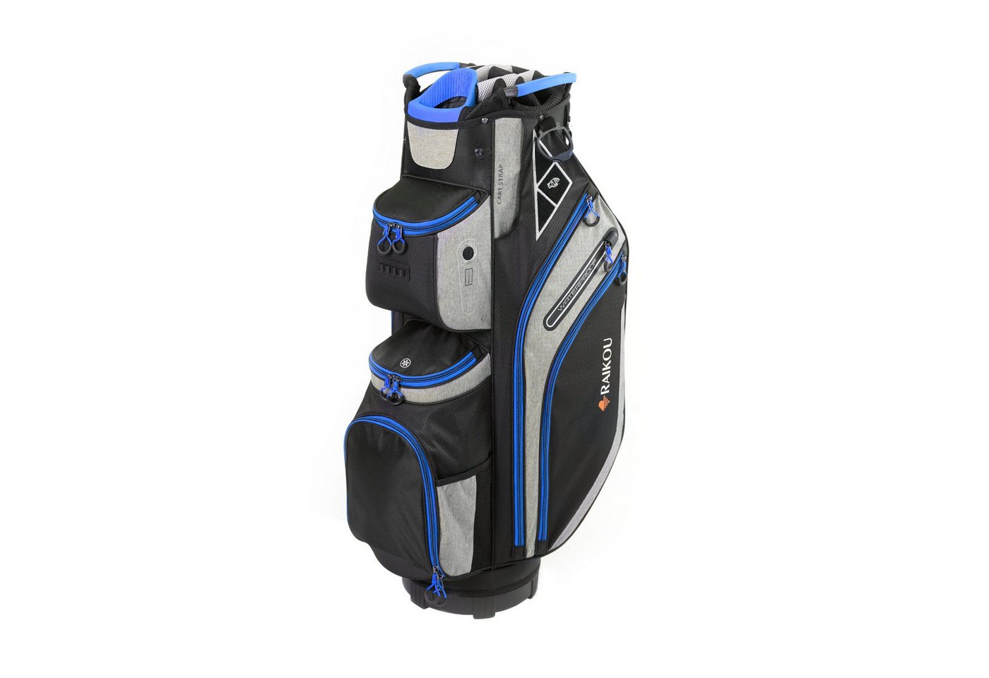 RAIKOU Golfballtasche Golf Cartbag Silencio 2 Wasserdichte Golftasche mit 14-fach 9 Taschen, 14-fach durchgehende Schlägerunterteilung, 9 Taschen inkl. Kühlfach von RAIKOU