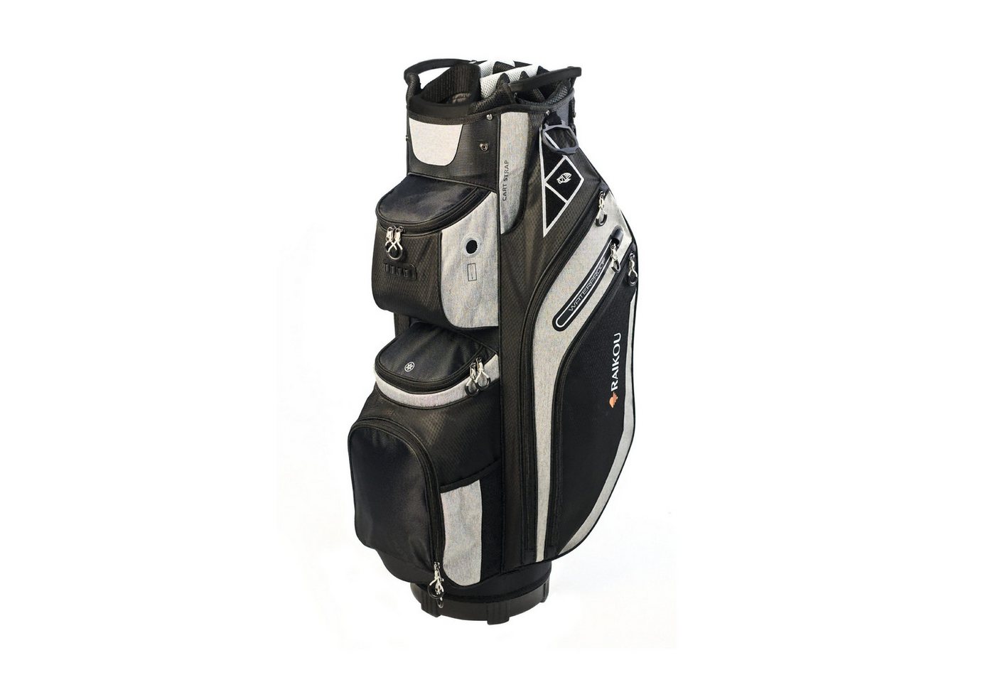 RAIKOU Golfballtasche Golf Cartbag Silencio 2 Wasserdichte Golftasche mit 14-fach 9 Taschen, 14-fach durchgehende Schlägerunterteilung, 9 Taschen inkl. Kühlfach von RAIKOU