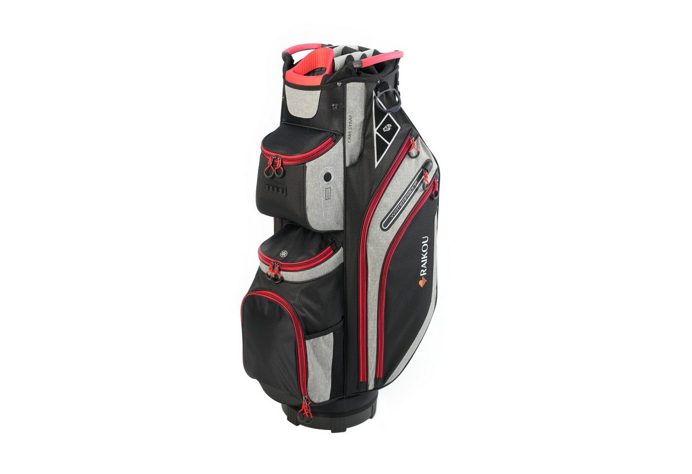 RAIKOU Golfballtasche Golf Cartbag Silencio 2 Wasserdichte Golftasche mit 14-fach 9 Taschen, 14-fach durchgehende Schlägerunterteilung, 9 Taschen inkl. Kühlfach von RAIKOU