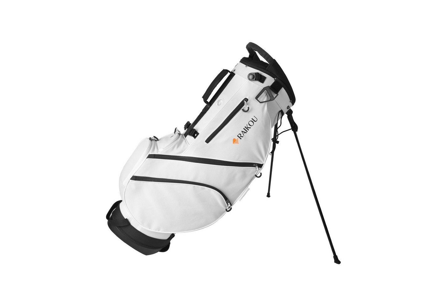 RAIKOU Golfballtasche Golf Standbag mit 14-fach Organizer, wasserabweisende 10 Taschen, 10 Taschen, Schuhfach, leicht & stabil, Schwarz/Weiß von RAIKOU
