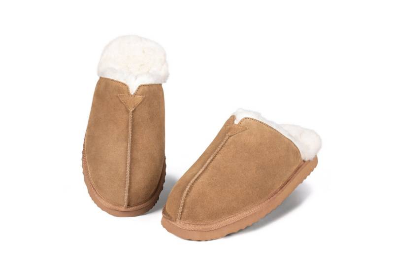 Parfeying Herren Pantoffeln Slipper aus luxuriösem australischem Lammerfell Plüsch Hausschuhe echtem weicher Merinowolle 100% natürliche Materialien von Parfeying