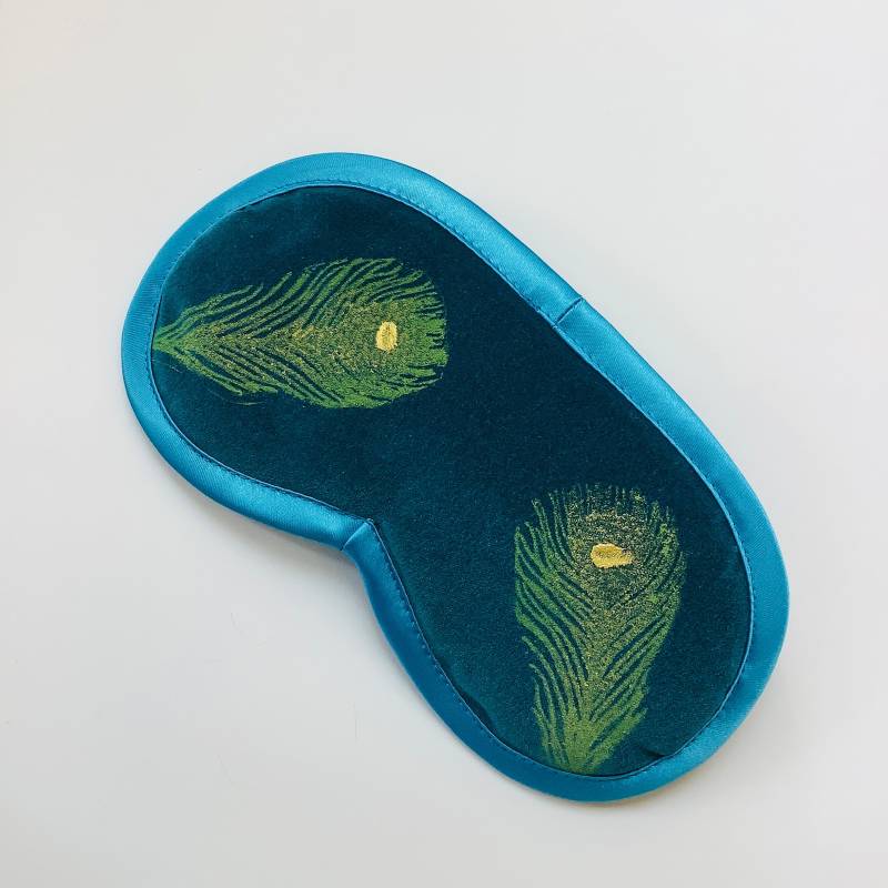 Teal Samt Pfauenfedern Maske Mit Lavendel Angereicherte Schlafmaske Teal Samt Pfauenfedern Maske Mit Lavendel Angereicherte Schlafmaske von RAINAATELIER