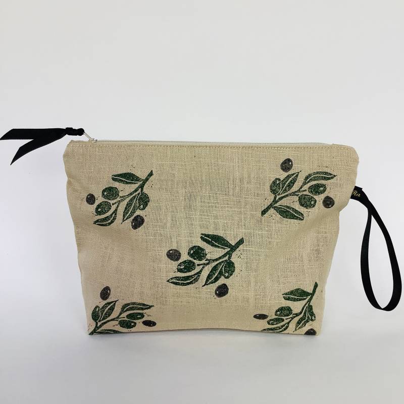 Make-Up Tasche Kulturbeutel Mit Olivendruck Im Mediterranen Stil Make-Up Tasche Kulturbeutel Mit Olivendruck Im Mediterranen Stil von RAINAATELIER
