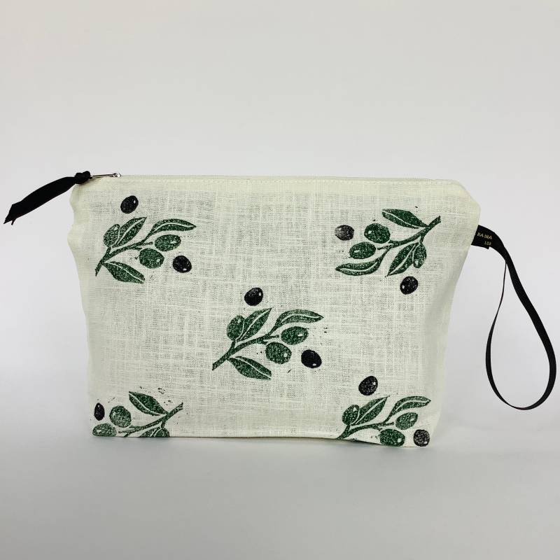 Schminktasche Kulturtasche Mit Olivendruck, Wasserabweisend Schminktasche Kulturtasche Mit Olivendruck, Wasserabweisend von RAINAATELIER