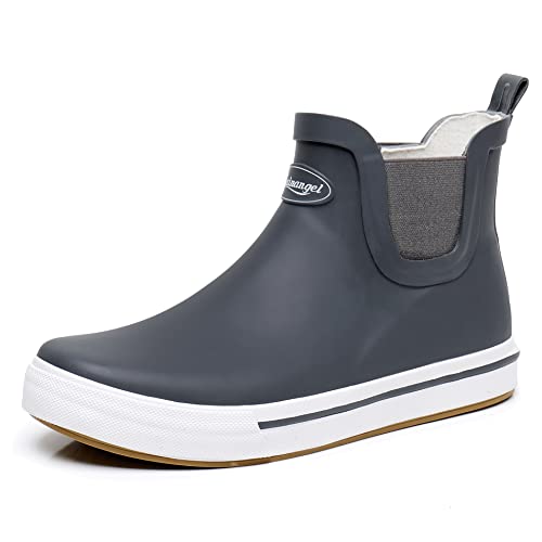 RAINANGEL Regenstiefel für Damen und Herren, Unisex, knöchelhoch, rutschfest, Regenstiefel mit bequemen, leichten Garten-Gummistiefeln und Outdoor-Arbeitsschuhen, wasserdichte Angeldeck-Stiefel, GRAU RAINANGEL Regenstiefel für Damen und Herren, Unisex, knöchelhoch, rutschfest, Regenstiefel mit bequemen, leichten Garten-Gummistiefeln und Outdoor-Arbeitsschuhen, wasserdichte Angeldeck-Stiefel, GRAU von RAINANGEL