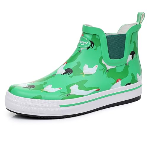 RAINANGEL Regenstiefel für Damen und Herren, Unisex, knöchelhoch, rutschfest, Regenstiefel mit bequemen, leichten Garten-Gummistiefeln und Outdoor-Arbeitsschuhen, wasserdichte Angeldeck-Stiefel, Green RAINANGEL Regenstiefel für Damen und Herren, Unisex, knöchelhoch, rutschfest, Regenstiefel mit bequemen, leichten Garten-Gummistiefeln und Outdoor-Arbeitsschuhen, wasserdichte Angeldeck-Stiefel, Green von RAINANGEL