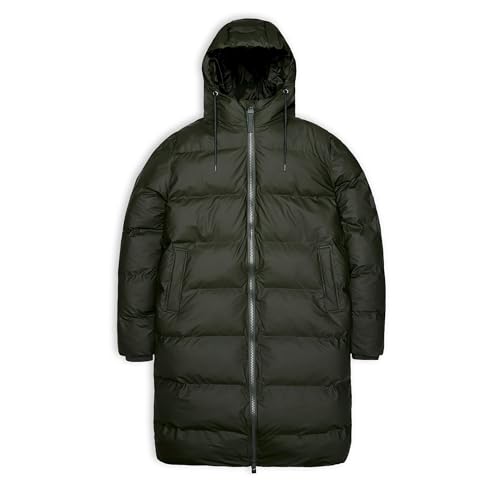 Alta Long Puffer Jacket Green Mantel von RAINS