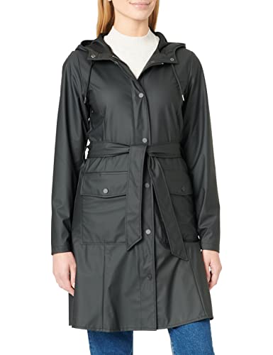 RAINS Damen Curve Jacket Regenjacke, 01 Black, S von RAINS