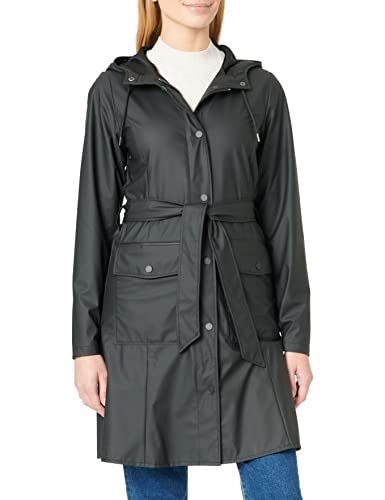 RAINS Damen Curve W Jacke Regenjacke, 01 Black, M von RAINS