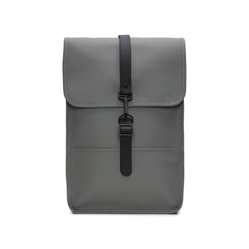 RAINS Rucksack, wasserdicht, für Damen und Herren, Laptoptasche für Arbeit oder Reisen, GRAU, Mini, Modern von RAINS