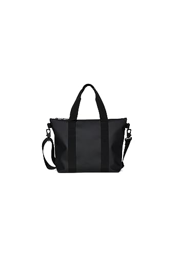 RAINS Tote Bag Micro – Crossbody für Damen und Herren – wasserdichte Tragetasche für tägliche Essentials (schwarz), Schwarz, Micro von RAINS