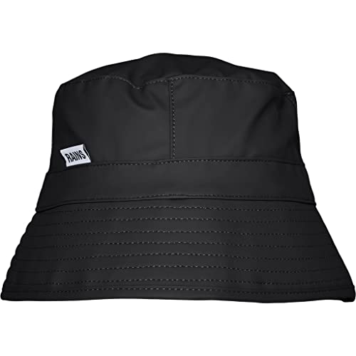 RAINS Unisex Bucket Hat Mütze, 01 Schwarz, S von RAINS