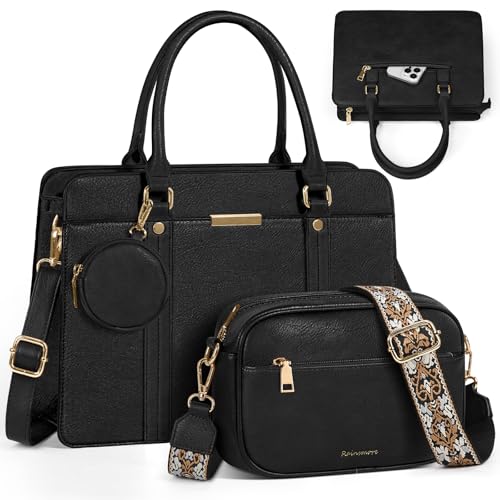 RAINSMORE Handtasche Damen Mittelgroß Tasche Leder Damenhandtaschen Klein Schultertaschen mit Umhängetasche 3-teiliges Set Henkeltasche für Schule Einkauf Reise Geschenk RAINSMORE Handtasche Damen Mittelgroß Tasche Leder Damenhandtaschen Klein Schultertaschen mit Umhängetasche 3-teiliges Set Henkeltasche für Schule Einkauf Reise Geschenk von RAINSMORE