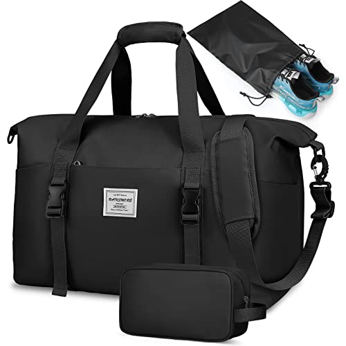 RAINSMORE Reisetasche Damen Herren Sporttasche Groß 40L Weekender Tasche Wasserdicht Schwimmtasche Saunatasche Handgepäck mit Kulturtasche und Schuhbeutel von RAINSMORE