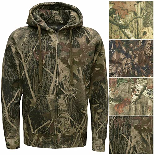 RAIS Herren Dschungel Tarnung Angeln Jagd Fleece Zip Hoodie Jacke Plus Größen S-5XL von RAIS