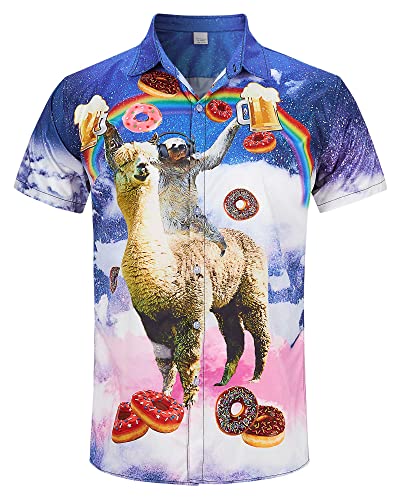 RAISEVERN Mens Shirts Alpaca Sloths Bad Taste Ugly Stag 3D Printed Funny Beer Funky Loud Rave Awful Crazy Hawaiian Loud Shirt Gifts, M RAISEVERN Mens Shirts Alpaca Sloths Bad Taste Ugly Stag 3D Printed Funny Beer Funky Loud Rave Awful Crazy Hawaiian Loud Shirt Gifts, M von RAISEVERN