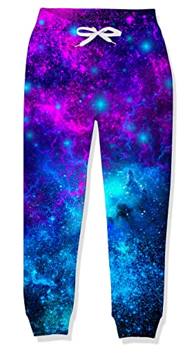 RAISEVERN Galaxie Jogginghose Jungens Hosen Kinder 3D Druck Lila Hose Lustige Coole Sporthose Mädchen Hip Hop Jugendliche Party Geschenk, 8-9 Jahre, 130 von RAISEVERN