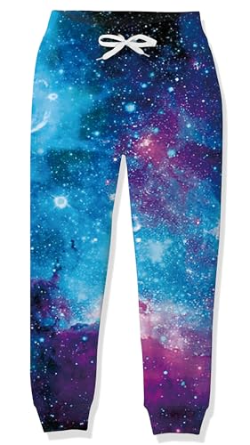 RAISEVERN Jogginghose Mädchen Jungen Hosen Galaxie Kinder 3D Coole Hose Druck Lila Aurora Lustige Sporthose Jugendliche Hip Hop Party Geschenks, 5-7 Jahre, 120 von RAISEVERN