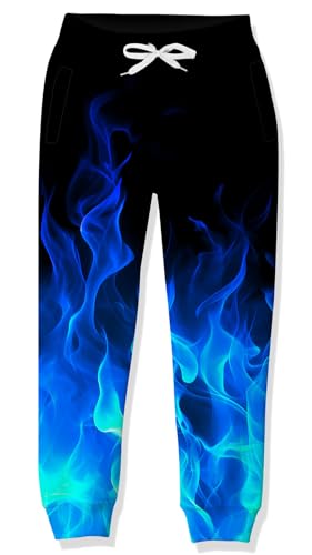 RAISEVERN Jogginghose Smog Jungen Coole 3D Druck Hose Lustige Kinder Hosen Mädchen Blau Sporthose Jugendliche Party Geschenk Hip Hop Bekleidung, 9-12 Jahre, 150 von RAISEVERN