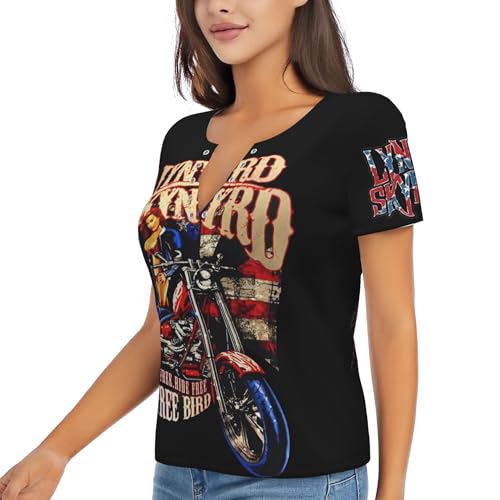 Damen klassischer Schwarz T-Shirts Lynyrd Logo Grafik Druck Skynyrd Tshirt V-Ausschnitt Kurzarm T Shirt Sommer Lässiges Band Tops für Damen Teen Mädchen Geschenk for Fans Damen klassischer Schwarz T-Shirts Lynyrd Logo Grafik Druck Skynyrd Tshirt V-Ausschnitt Kurzarm T Shirt Sommer Lässiges Band Tops für Damen Teen Mädchen Geschenk for Fans von RAISTUIO