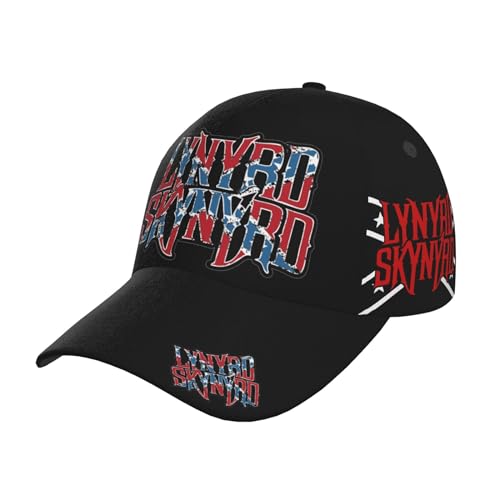 RAISTUIO Verstellbare Lynyrd Logo Grafik Druck Baseball Cap Kappe Baseballkappe für Herren und Damen Skynyrd Sonnenmütze Mützen Freizeit Basecap für Männer Frauen Mädchen Jungen Geschenk for Fans von RAISTUIO
