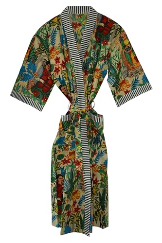 RAJBHOOMI HANDICRAFTS Bademantel, beige, XXL-3XL von RAJBHOOMI HANDICRAFTS