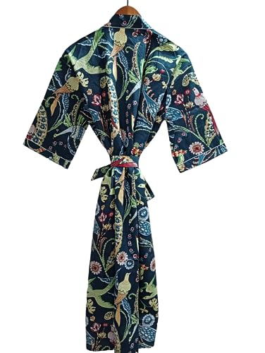 RAJBHOOMI HANDICRAFTS Frauen Kimono Mode Gedruckt Cover Ups Baumwolle Tunika Leicht, Schwarz, XX-Large von RAJBHOOMI HANDICRAFTS