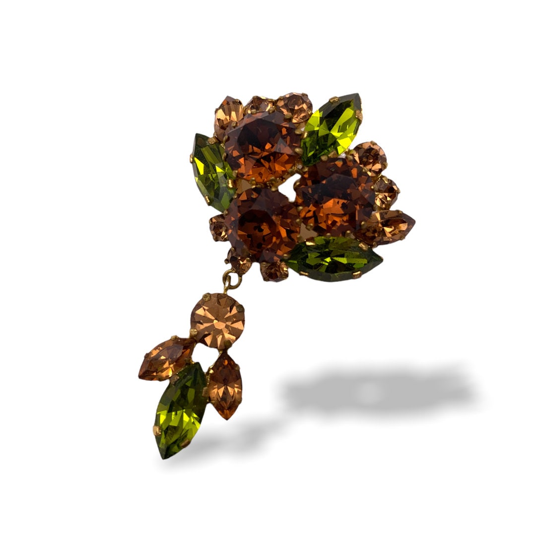 Hübsche Süße Grün, Topas Und Bernstein Palette Brosche - Anhänger Mit Hochwertigen Steinen Lebhaftem Design -Art.786/5 von RAKcreations