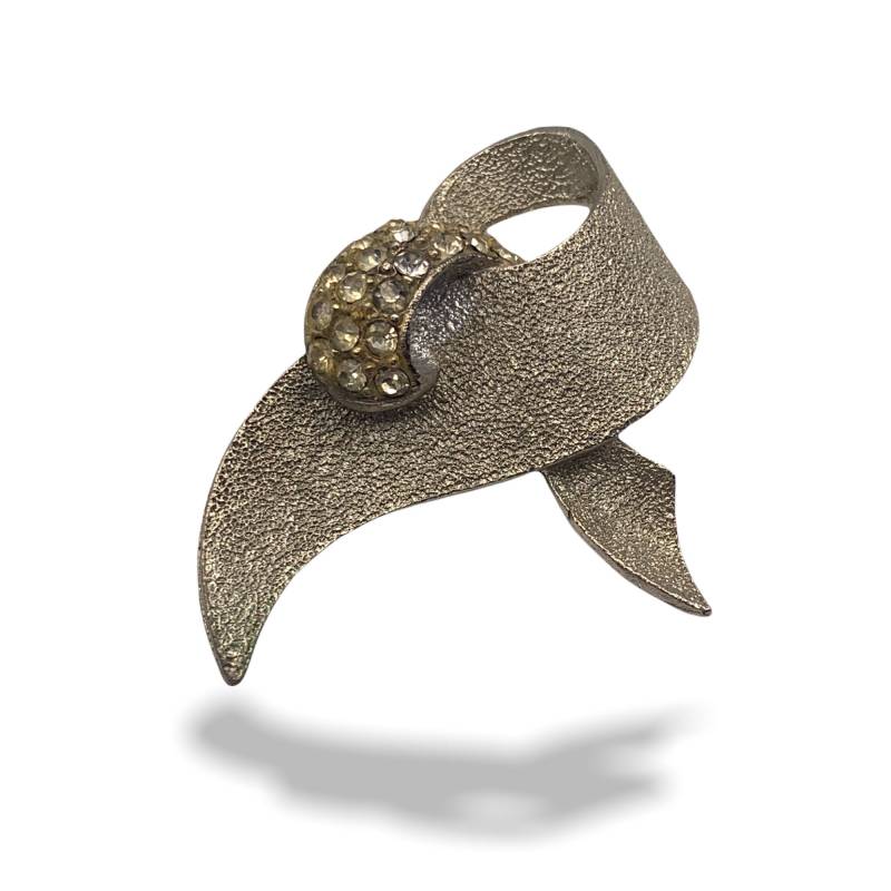 Vintage 1950Er Jahre Signiert Bsk Mit Pave Kristallen Und Silber Brosche - Exquisite Linie Hochwertiges Broschen Design.art.412/3 von RAKcreations