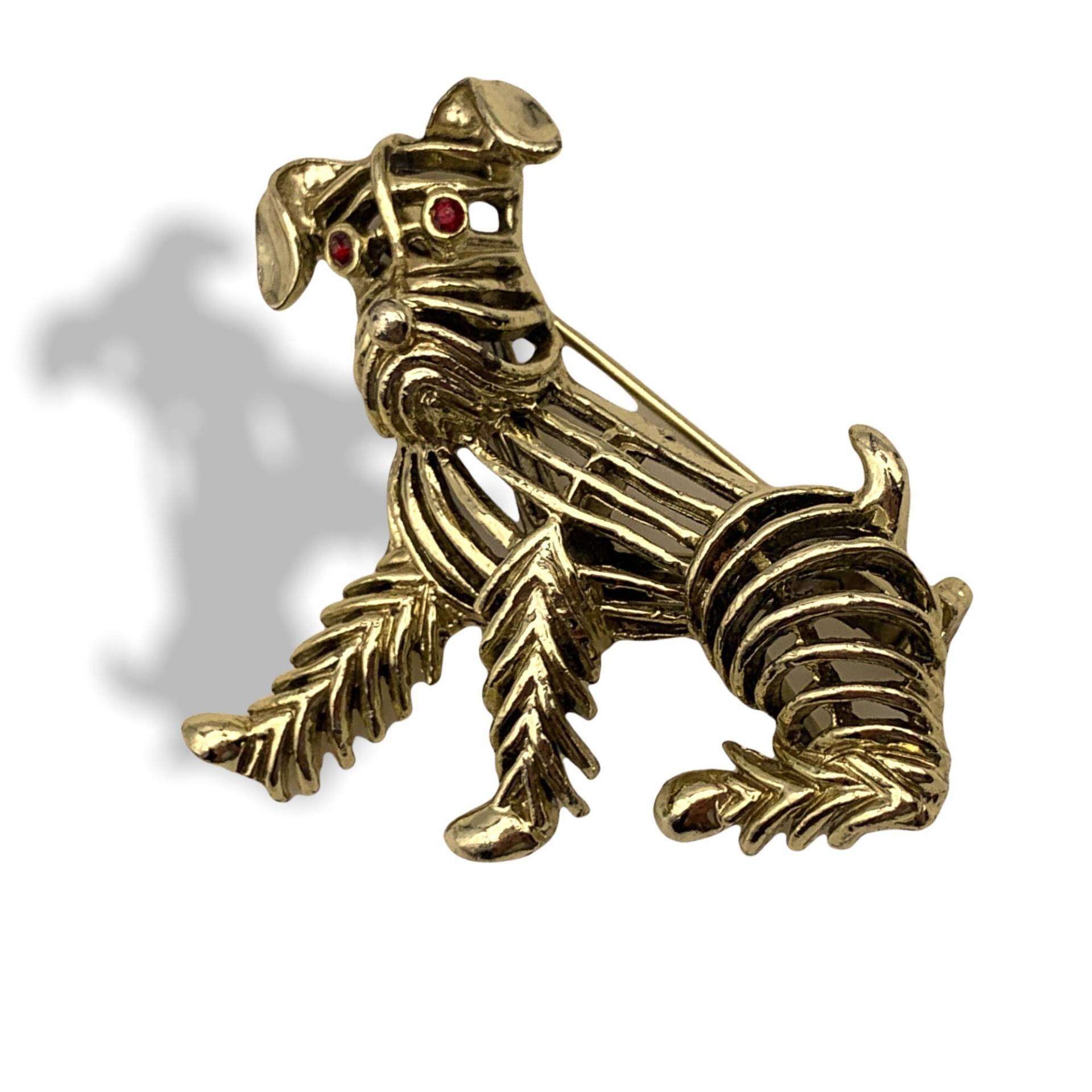 Vintage Gerry's Signiert Terrier Hund Pin Brosche Welpe Modeschmuck Figural Strass - 1960 Schönes Geschenk Für Hundefreund Art.511/4 von RAKcreations