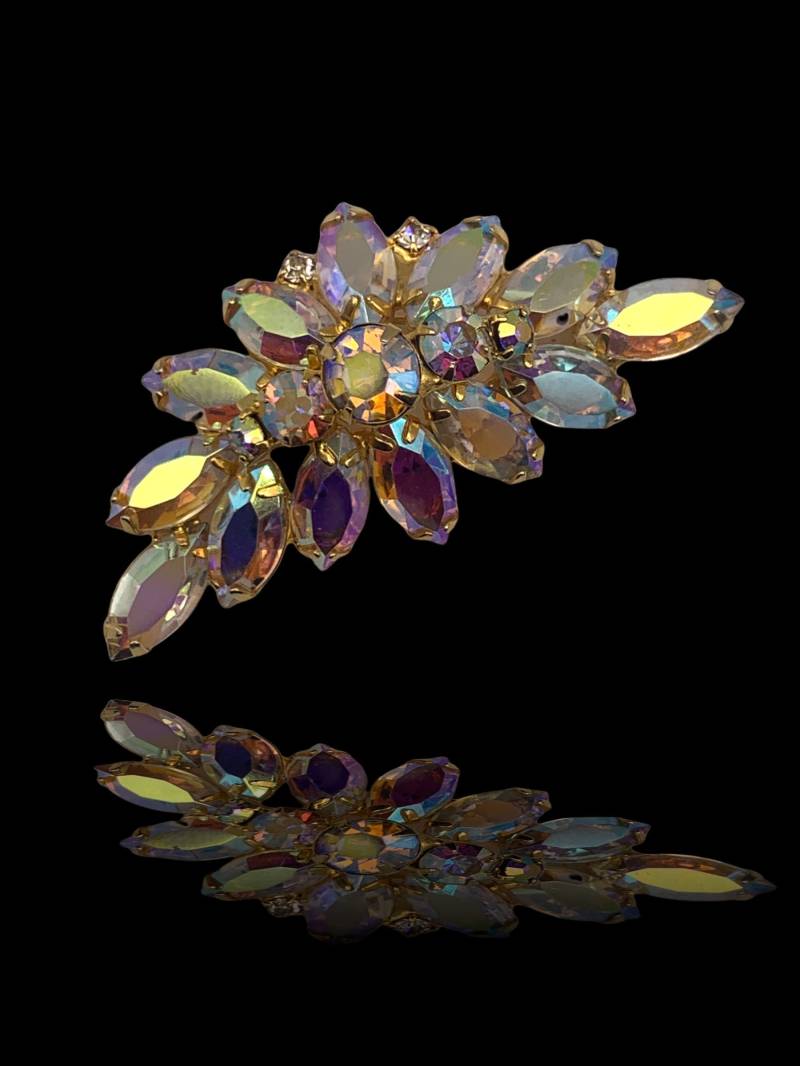 Zauberhafte 1950Er Juliana D&e Brosche - Glamouröse Anstecknadel in Champagner Und Pastell-Regenbogen Hochwertige Ab Steine Art.616/4 von RAKcreations