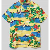 Polo Ralph Lauren Kids Freizeithemd aus Viskose im Allover-Look Modell 'ANDY' in Hellgelb, Größe 110 von Polo Ralph Lauren Kids