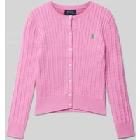 Polo Ralph Lauren Teens Cardigan mit Logo-Stitching in Pink, Größe L von Polo Ralph Lauren Teens