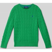 Polo Ralph Lauren Teens Strickpullover mit gerippten Abschlüssen in Gruen, Größe S von Polo Ralph Lauren Teens