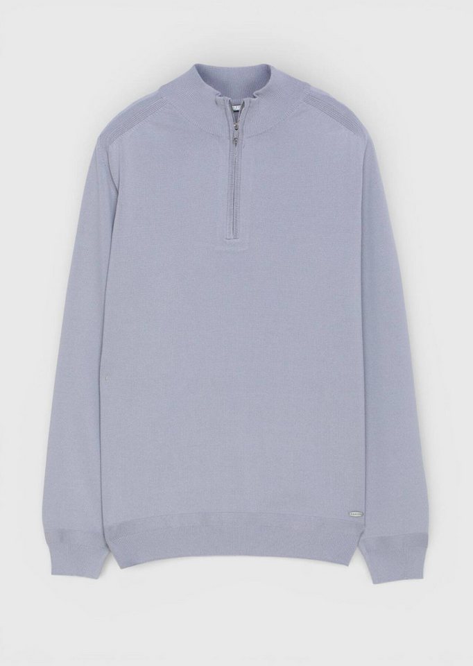 RAMSEY Longpullover Graues Strick-Sweatshirt von RAMSEY