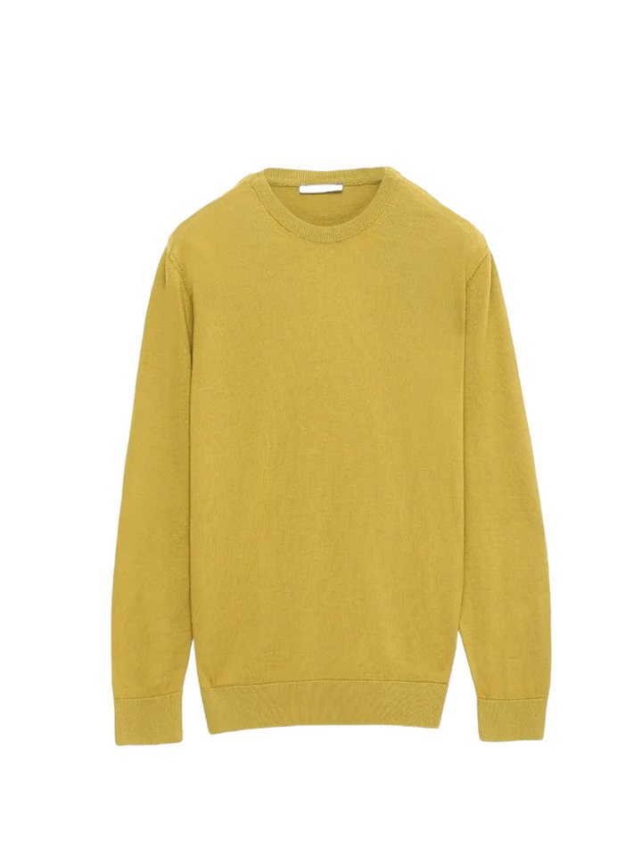 RAMSEY Longpullover Safranfarbenes Strick-Sweatshirt von RAMSEY