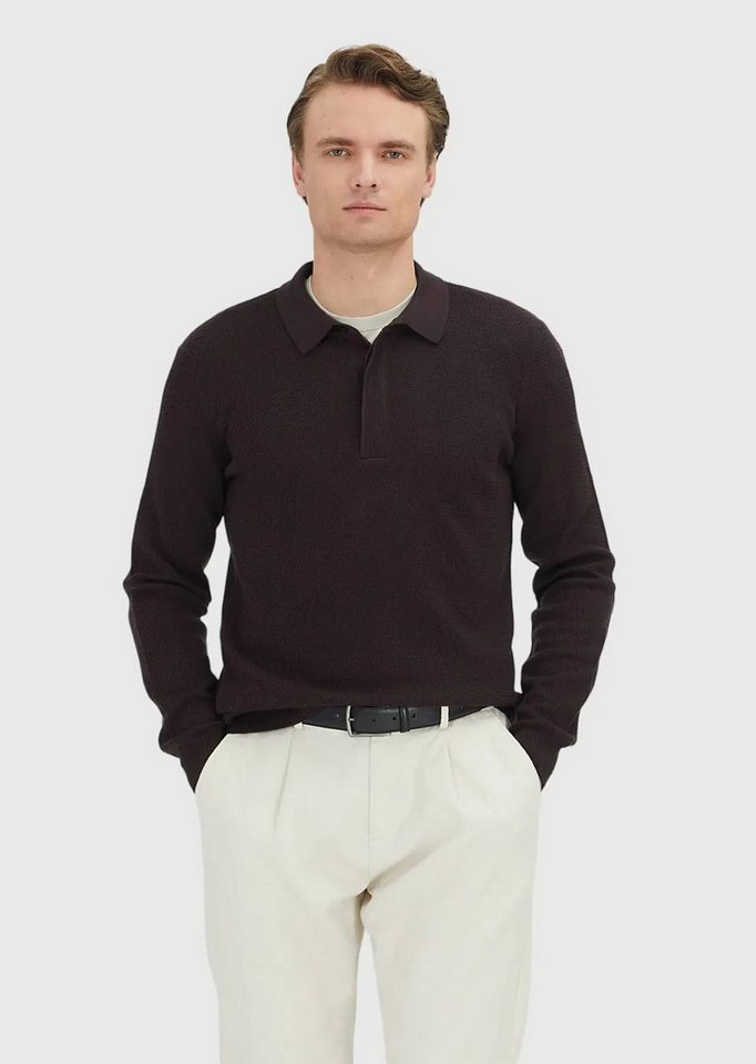 RAMSEY Longpullover Strickpullover in Pflaumenfarben von RAMSEY