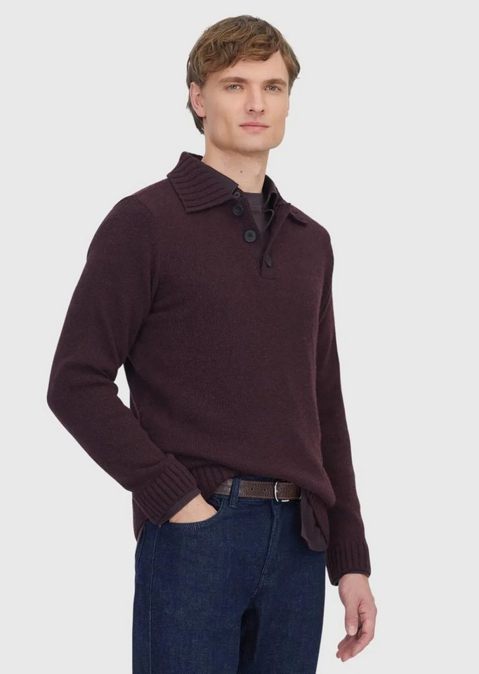 RAMSEY Longpullover Strickpullover in Pflaumenfarben von RAMSEY