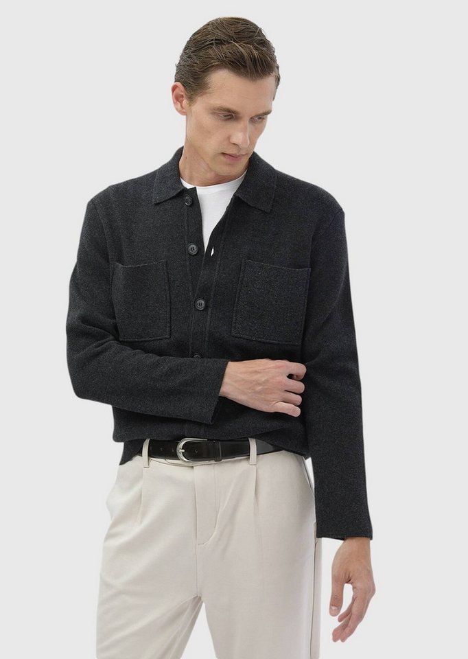 RAMSEY Sweater Cardigan aus Jacquard-Wollmischung mit Polokragen RAMSEY Sweater Cardigan aus Jacquard-Wollmischung mit Polokragen von RAMSEY