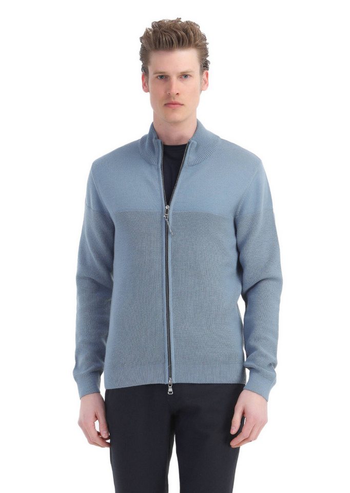 RAMSEY Sweater Strickjacke mit Rundhalsausschnitt aus gehäkelter Baumwollmischung von RAMSEY