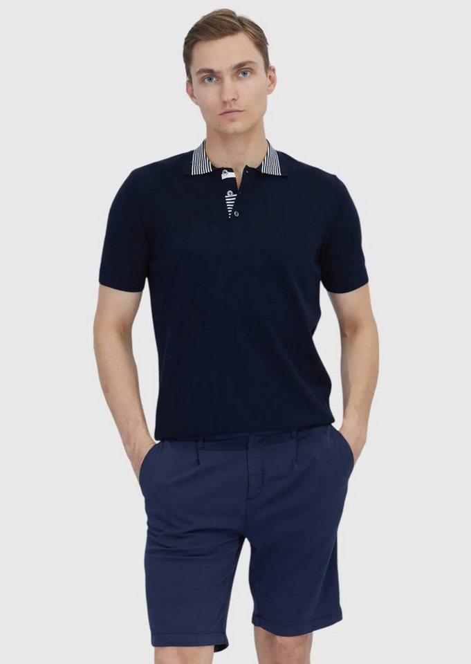 RAMSEY T-Shirt Navy Einfarbiges Polo 100% Baumwolle T-Shirt von RAMSEY